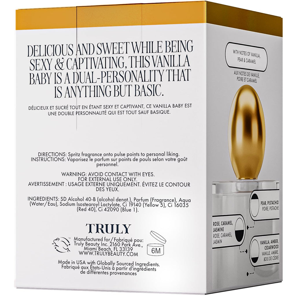 Truly Beauty Vanilla Baby EDP | Long-Lasting Vanilla with Amber, Pistachio & Caramel