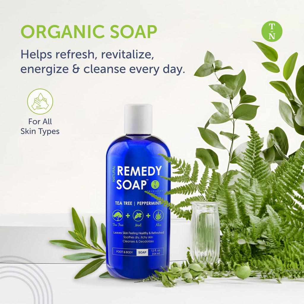 Truremedy Naturals 12oz Tea Tree Oil Body Wash Pack of 2 Aloe Peppermint