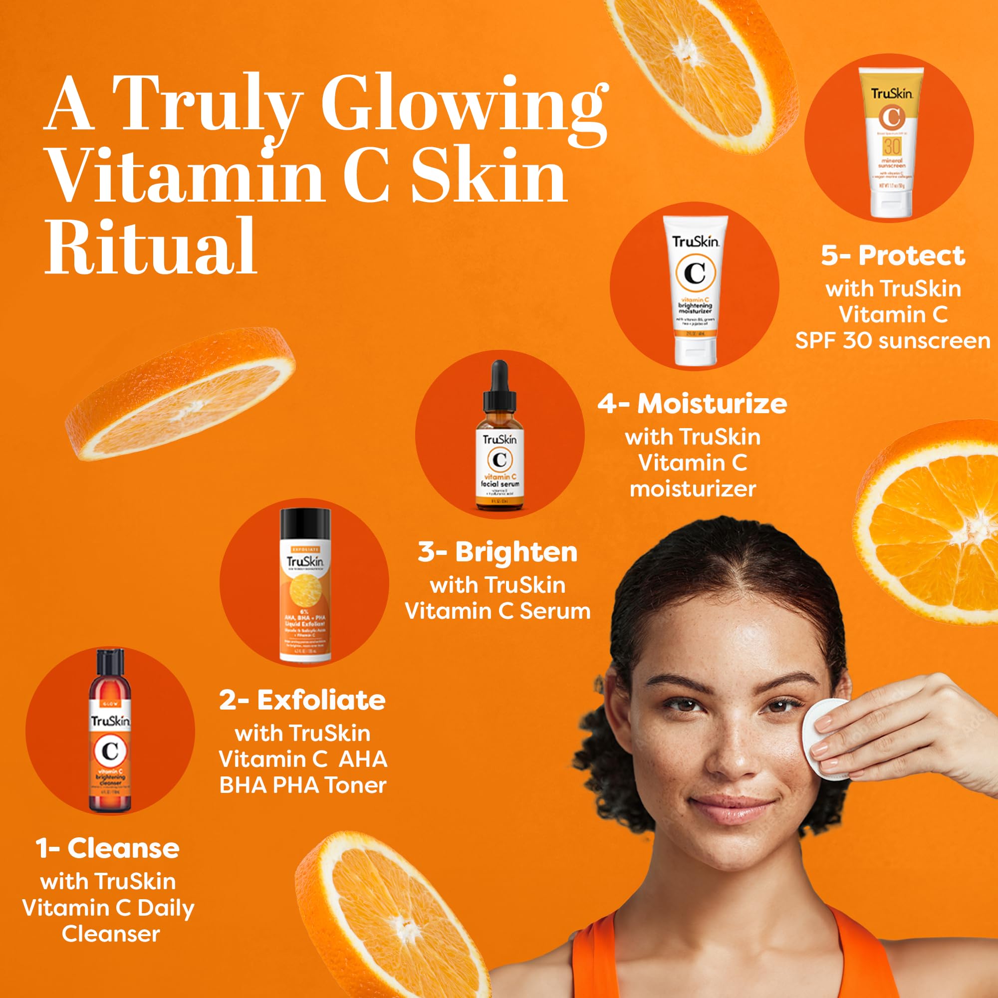 TruSkin BHA Liquid Exfoliant & Toner – Gentle AHA BHA PHA with Vitamin C (4.2 fl oz)