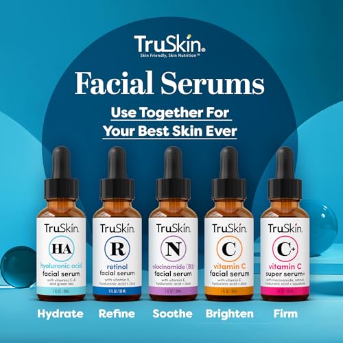 TruSkin Hyaluronic Acid Serum for Face – 7 Ultra-Hydrating Ingredients | 2 oz