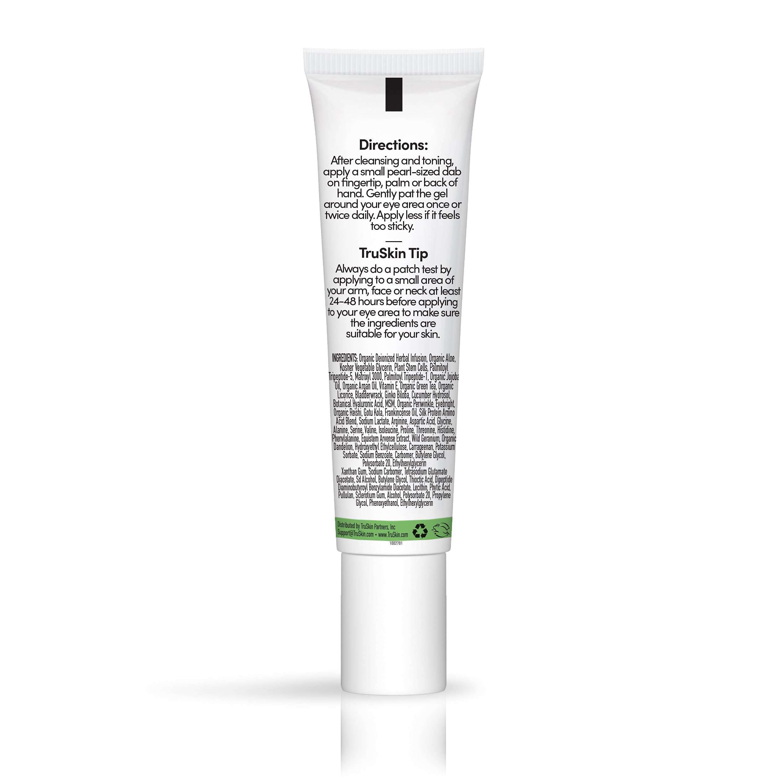 TruSkin Peptide Eye Gel - Hydrating Under-Eye Care with Peptides, Hyaluronic Acid & Plant Stem Cells