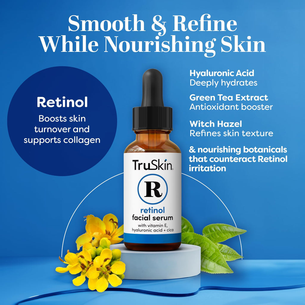 TruSkin Retinol Serum for Face – Gentle Anti-Aging with Hyaluronic Acid & Cica