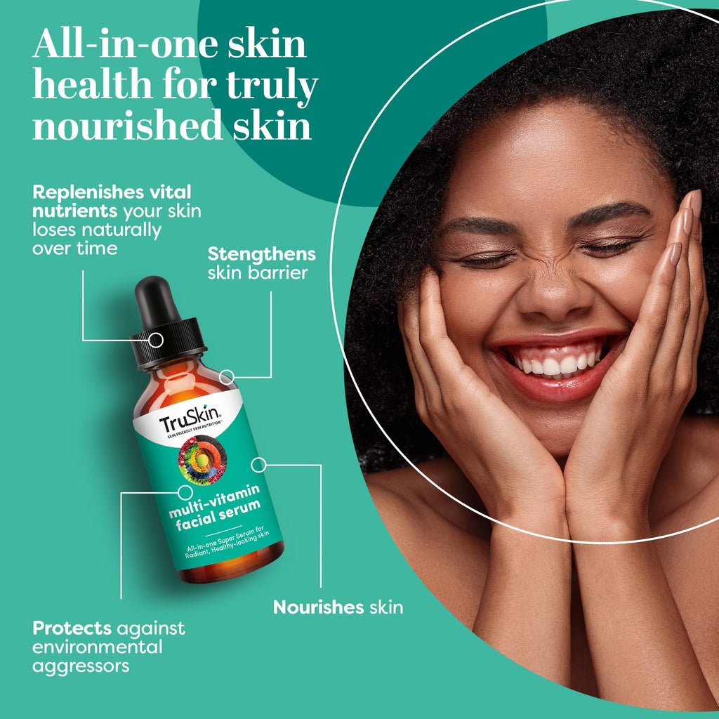 TruSkin Facial Serum with 11 Plant-Derived Vitamins & Minerals – Radiant, Healthy-Looking Skin | 1 fl oz
