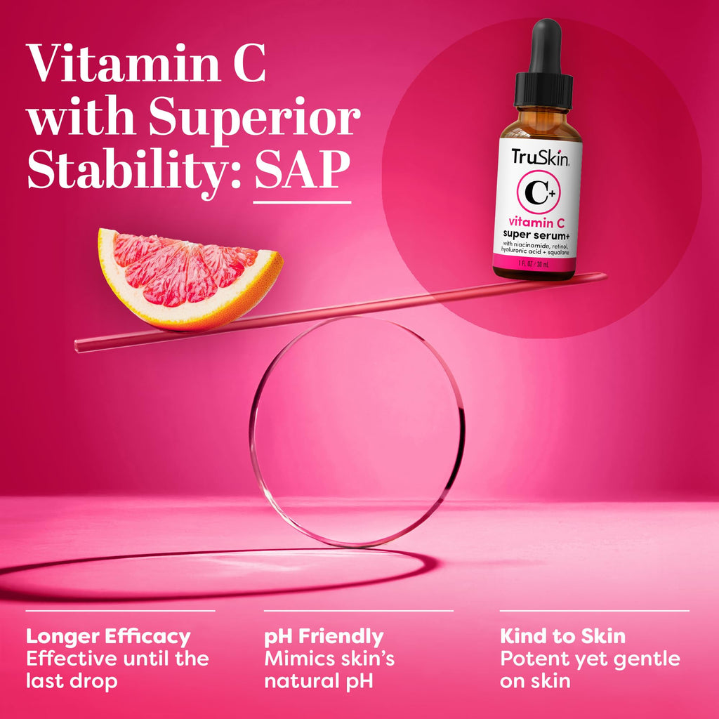 TruSkin Vitamin C Super Serum for Face – Multi-Active Anti-Aging Serum, 1 Fl Oz