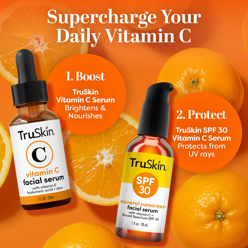 TruSkin Sunscreen Serum for Face SPF 30 – Universal Tint Mineral Sunscreen, Lightweight Finish
