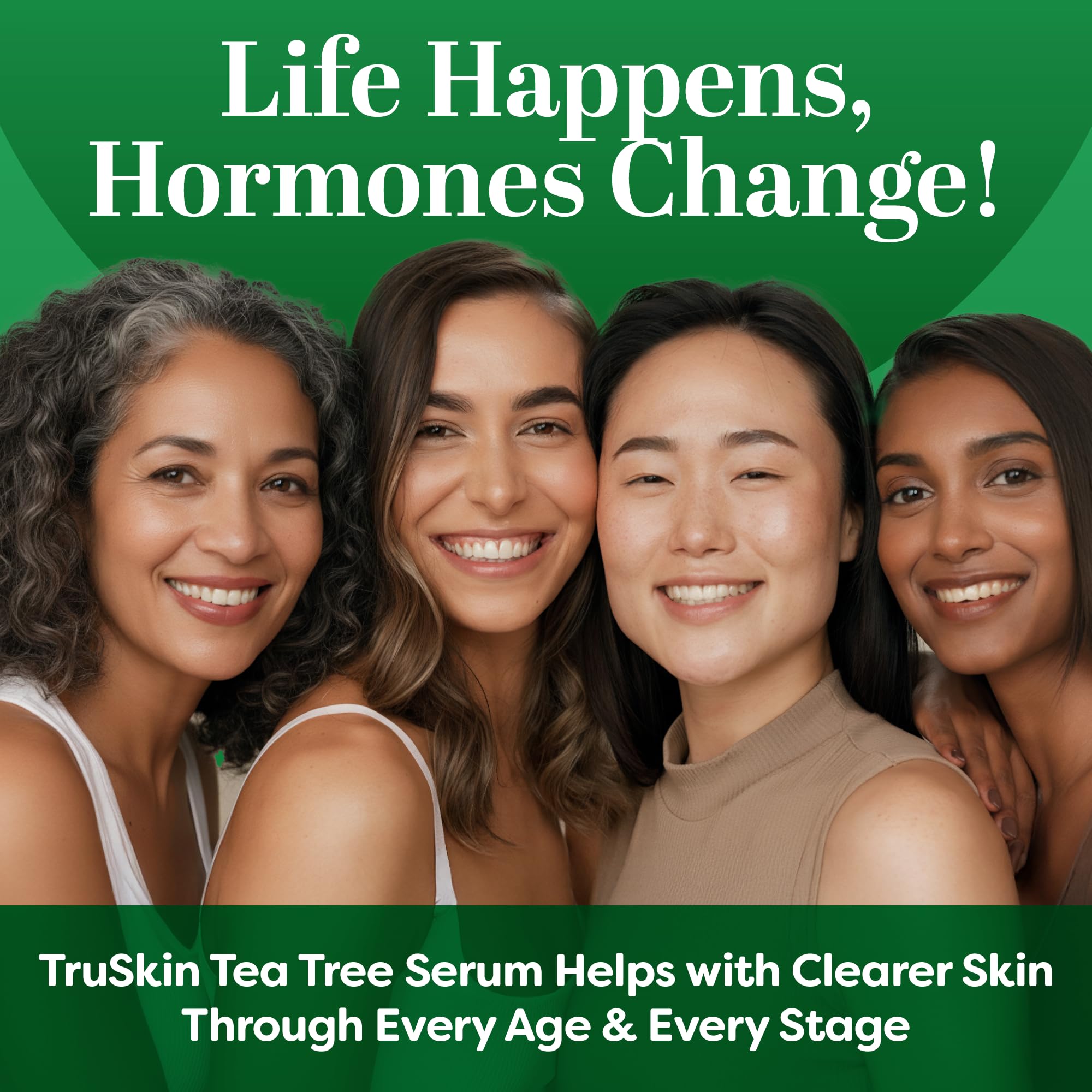 TruSkin Tea Tree Oil Acne Serum – Salicylic Acid, Niacinamide, Vitamin C & Retinol | 2 oz