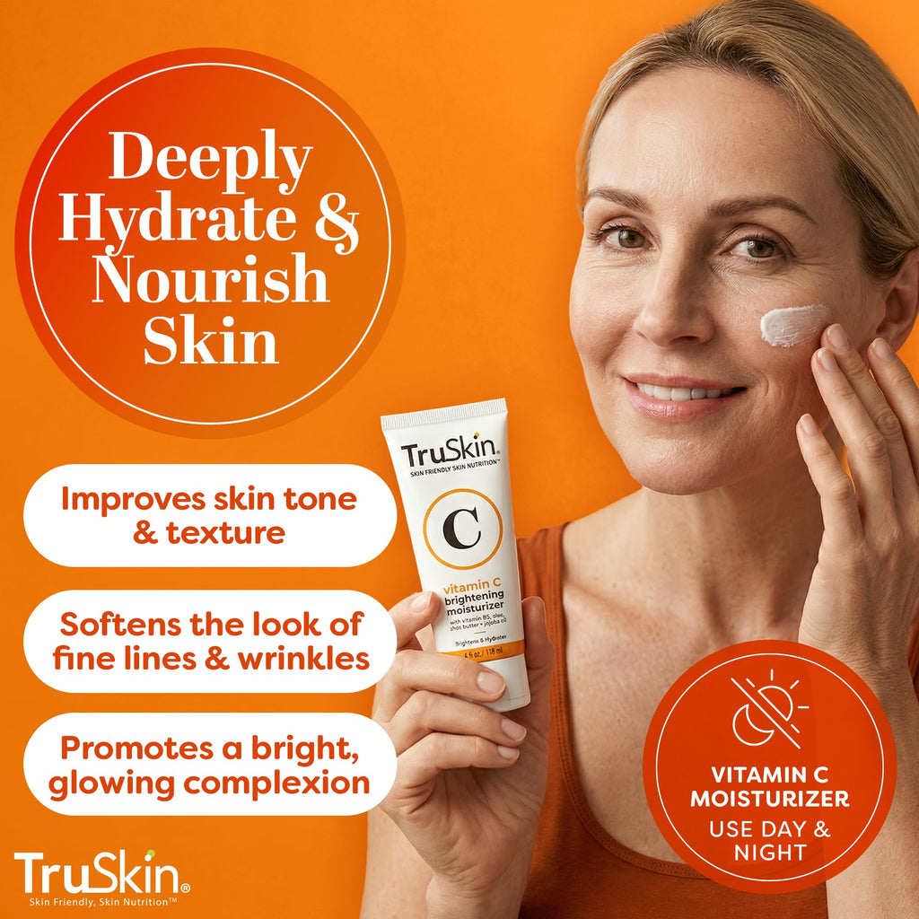 TruSkin Vitamin C Face Cream – Brightening & Hydrating Daily Moisturizer with Vitamin E, B5 & Green Tea