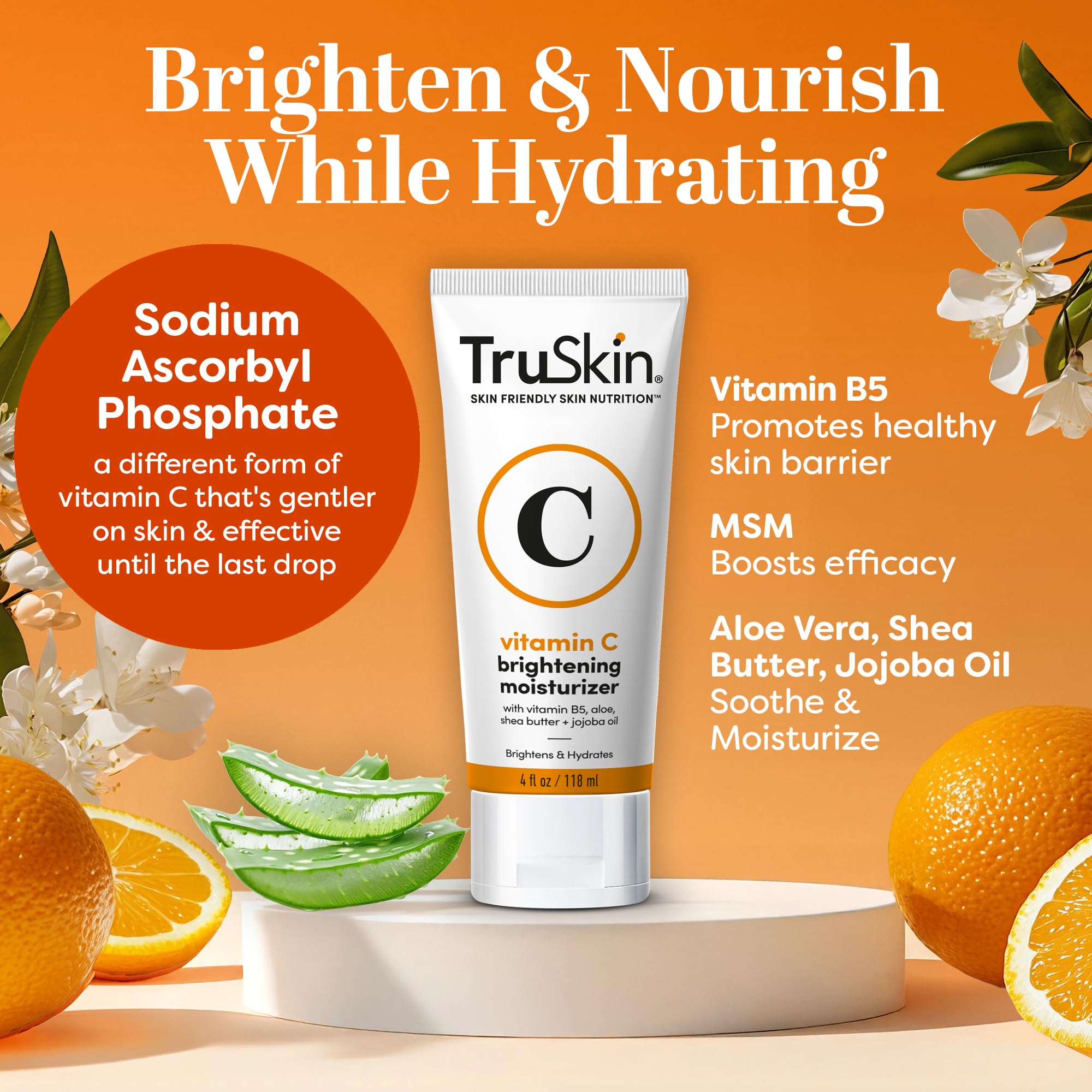 TruSkin Vitamin C Face Cream – Brightening & Hydrating Daily Moisturizer with Vitamin E, B5 & Green Tea