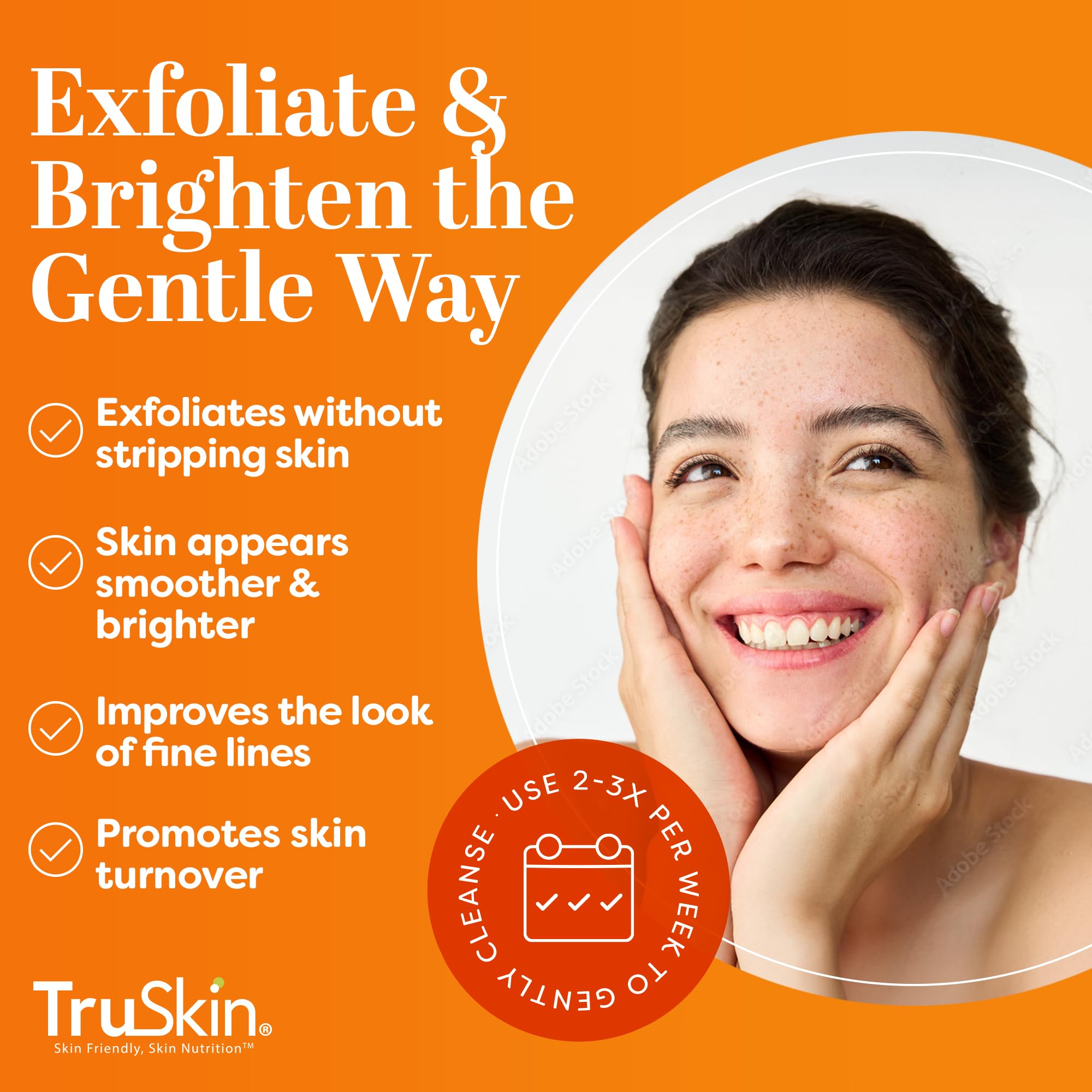 TruSkin Vitamin C Gentle Face Scrub – Brightening Exfoliator for All Skin Types | 4 Fl Oz