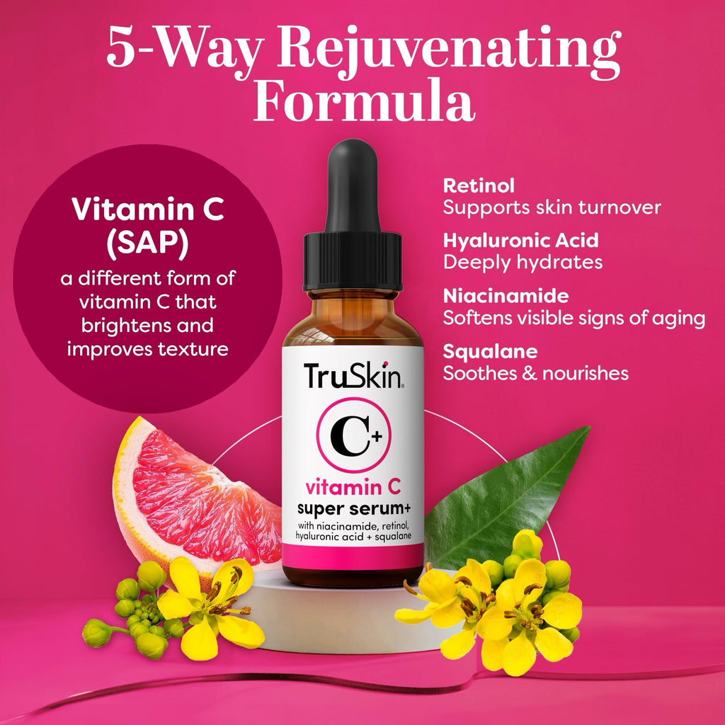 TruSkin Vitamin C Super Serum for Face – Multi-Active Anti-Aging Serum, 1 Fl Oz