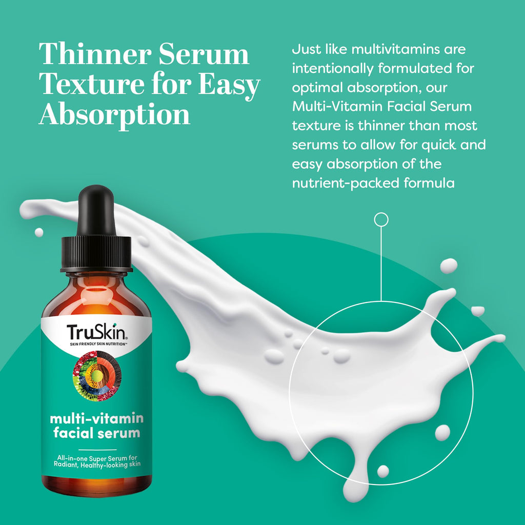 TruSkin Facial Serum with 11 Plant-Derived Vitamins & Minerals – Radiant, Healthy-Looking Skin | 1 fl oz