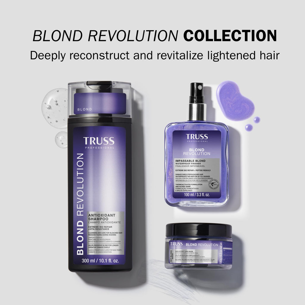 TRUSS Blond Revolution Impassable Waterproof Heat Protectant Spray – Frizz Control & Shine (3.3 fl oz)