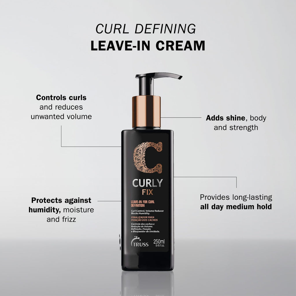 Truss Curly Fix - Leave-In Curl Defining Cream | Medium Hold, Frizz Control, All-Day Definition