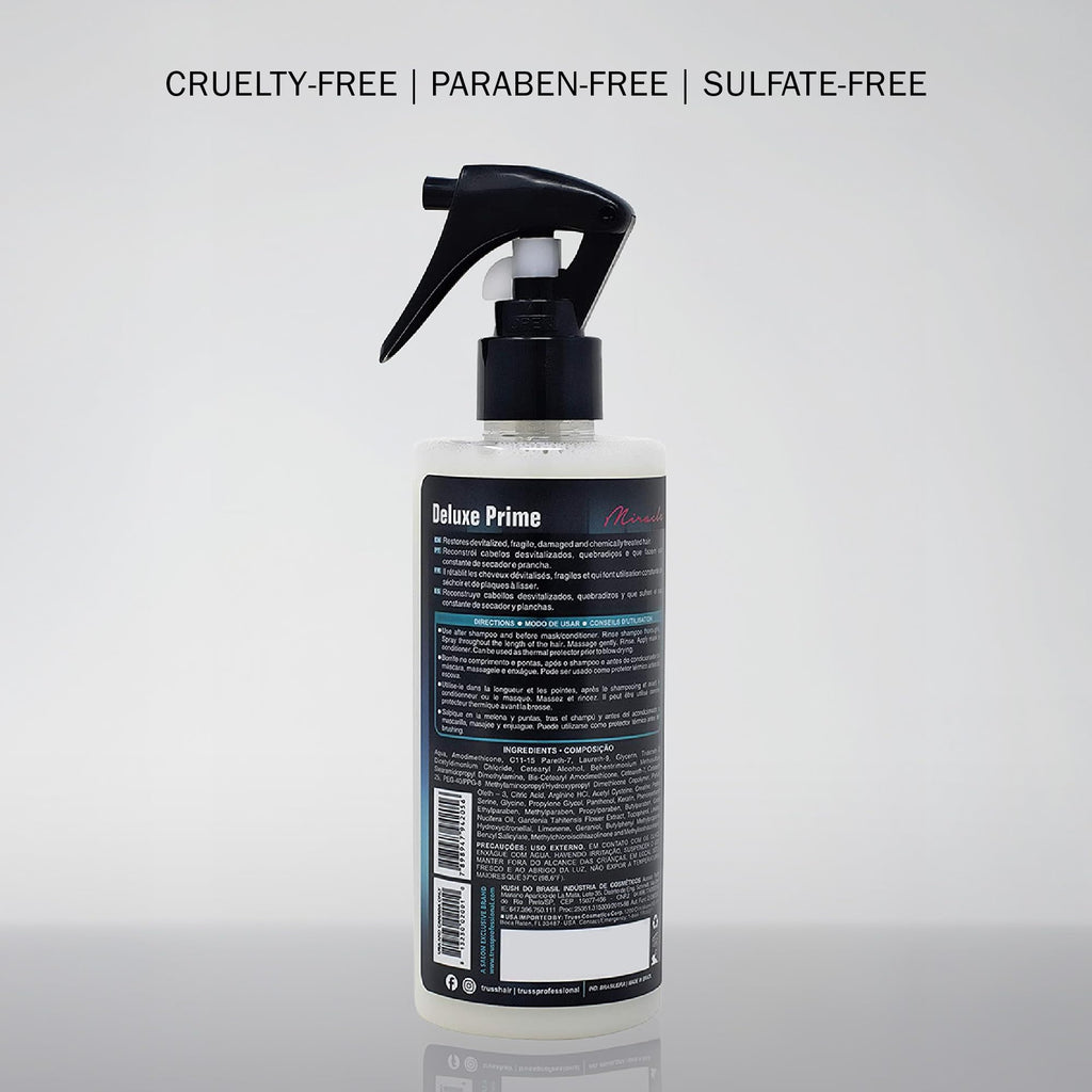 TRUSS Deluxe Prime Hair Treatment | Heat Protectant Spray, Detangler & Primer (260 ml)