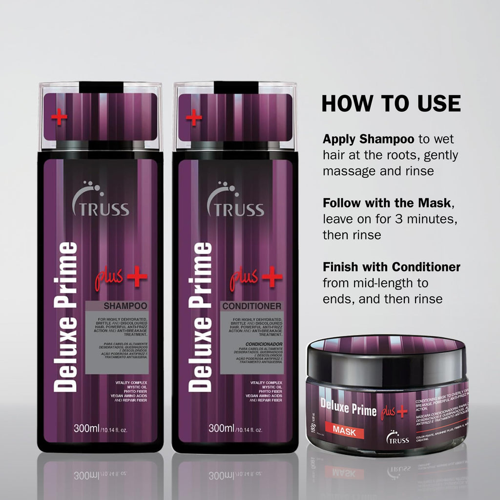 TRUSS Deluxe Prime + Mask | Deep Conditioning Hair Mask for Damaged Hair – Frizz Control & Breakage Defense