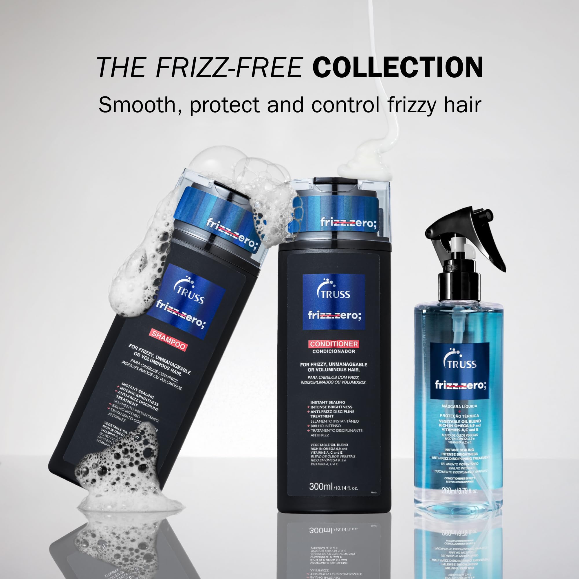 Truss Frizz Zero Shampoo – Anti-Frizz, Humidity Shield, Volume & Shine | Free of Split Ends