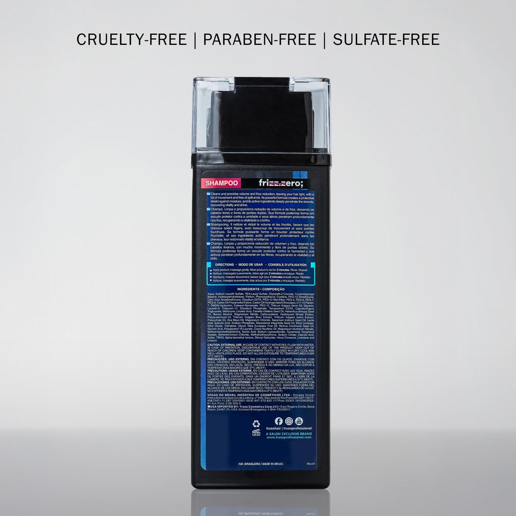 Truss Frizz Zero Shampoo – Anti-Frizz, Humidity Shield, Volume & Shine | Free of Split Ends