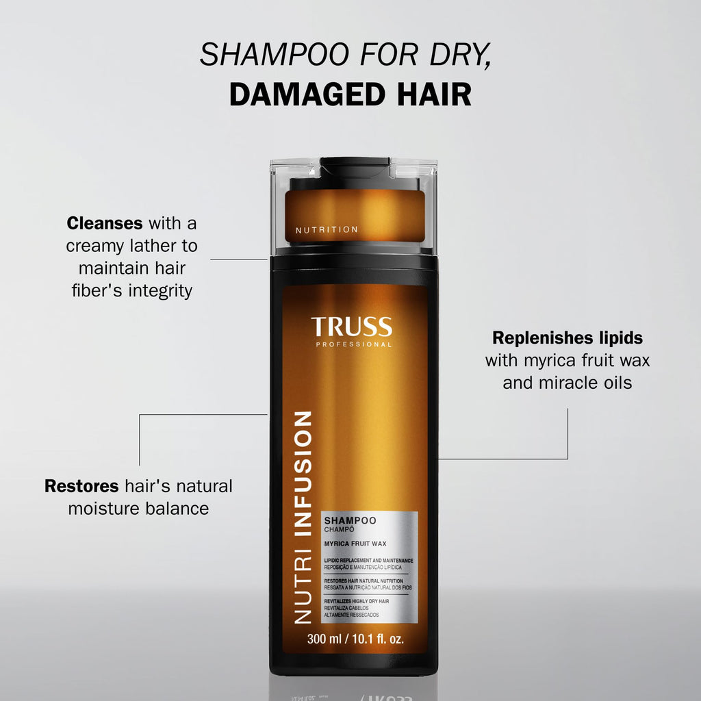 TRUSS Nutri Infusion Shampoo for Women – Hydrating, Lipid-Rich Cleanser for Damaged Hair (10.14 fl oz)