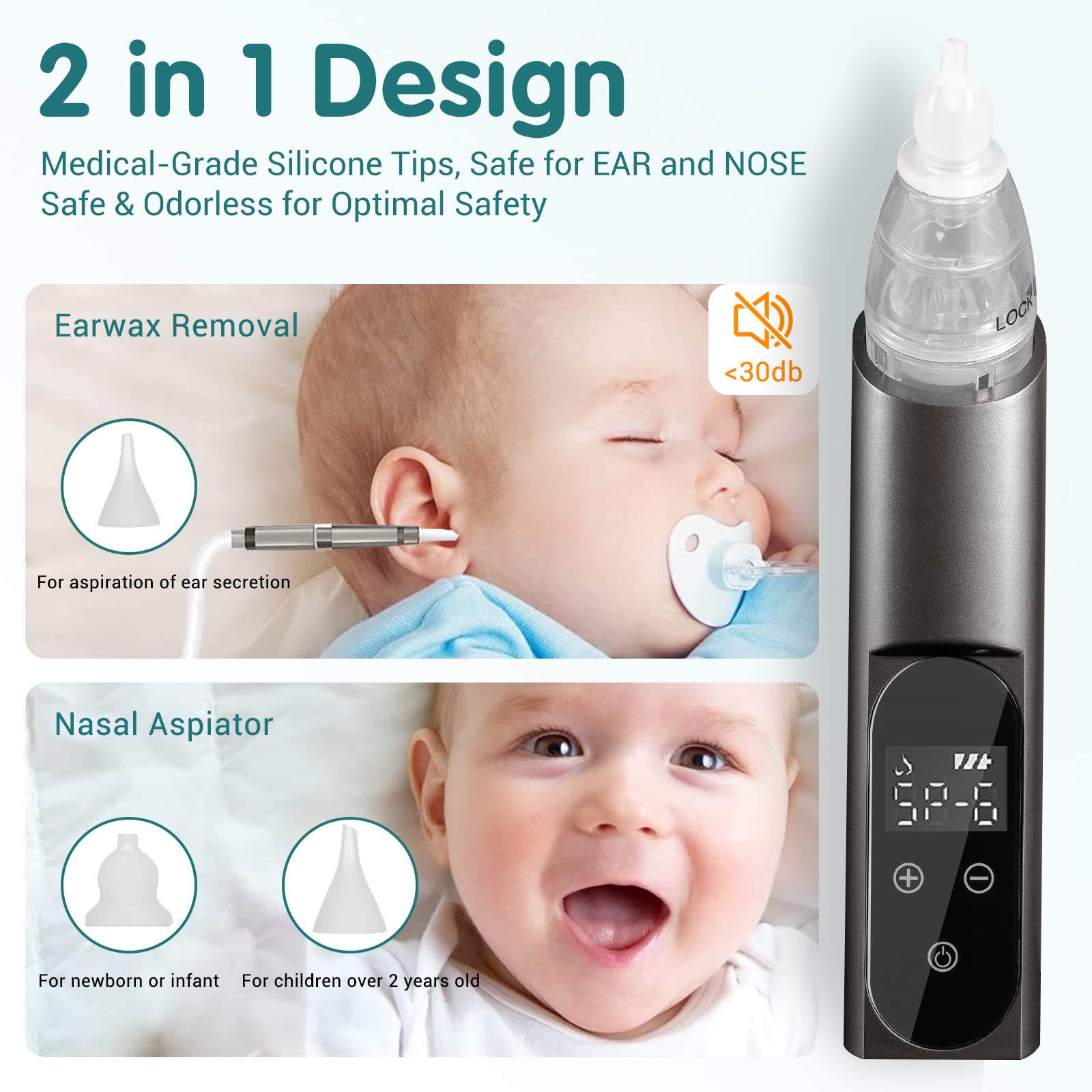 TRUSTV Ear Wax Vacuum Remover — 6-Level Suction, USB Rechargeable Ear Wax Removal Kit with Carrying Case