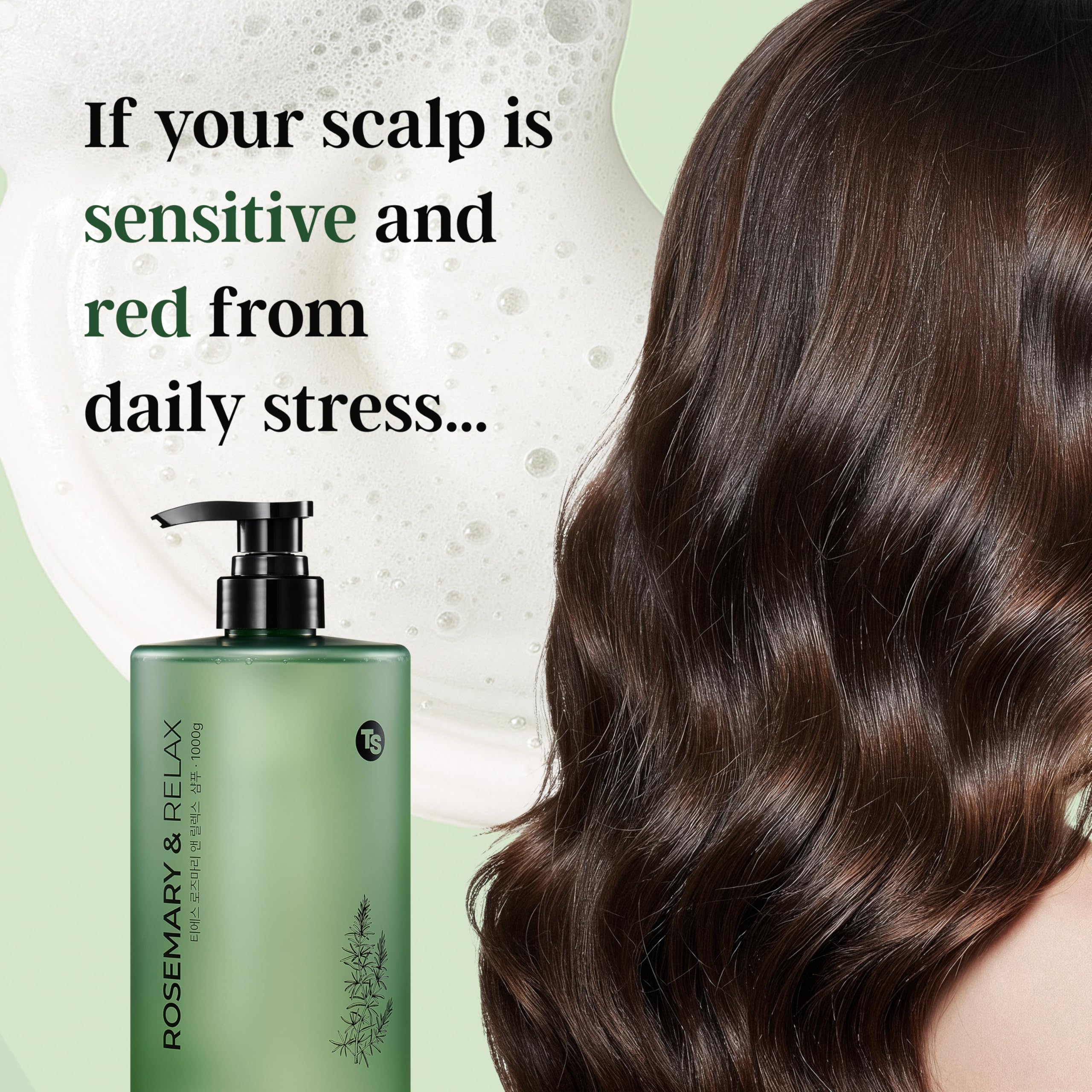 TS Rosemary & Relax Shampoo (1000g) – Hydrating & Calming, Sulfate-Free