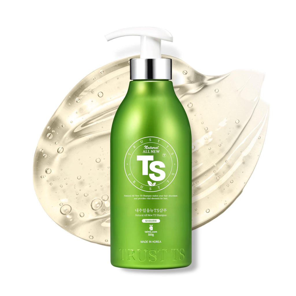 TS SHAMPOO TS Natural All New Shampoo – Sulfate-Free Korean Shampoo for Sensitive Scalp with Salicylic Acid (16.9 oz) | Dandruff & Itchy Scalp Relief