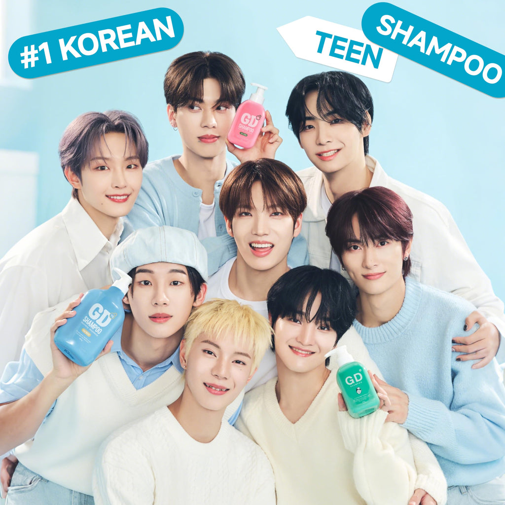 TS GD Shampoo for Flake Prone Scalp (14.1 oz) – Teen Hair Care, SLS/SLES Free, Korean Formula | Blue