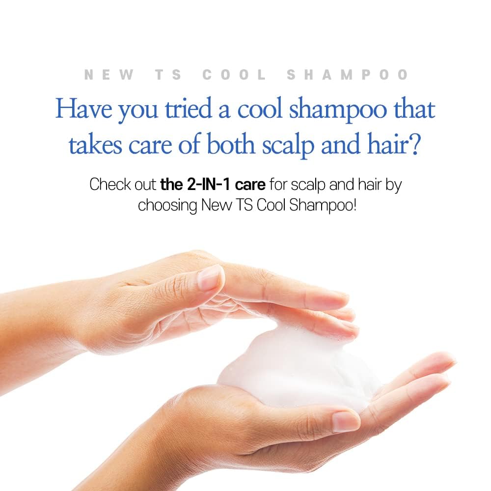 TS SHAMPOO New Cool Shampoo – Mint & Tea Tree, Dexpanthenol & Salicylic Acid for Oily Scalp (17.6 Fl Oz)