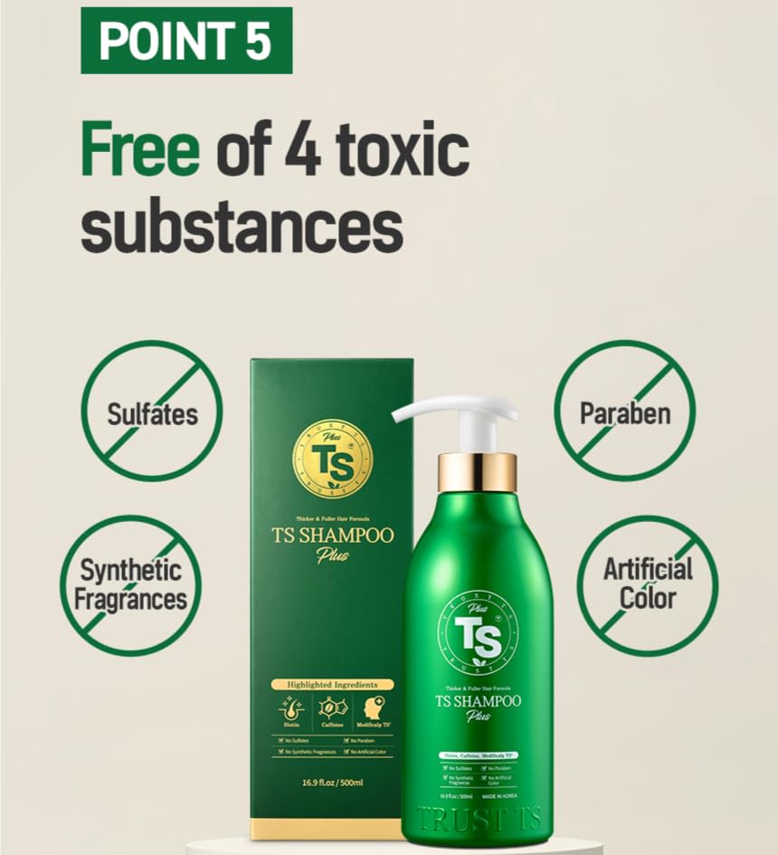 TS Shampoo Plus 500ml | Biotin, Panthenol & Caffeine for Thinning Hair