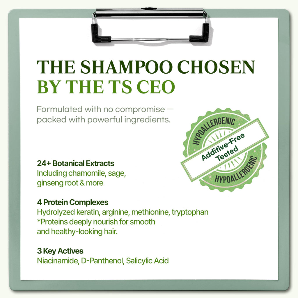 TS SHAMPOO TS Natural All New Shampoo – Sulfate-Free Korean Shampoo for Sensitive Scalp with Salicylic Acid (16.9 oz) | Dandruff & Itchy Scalp Relief