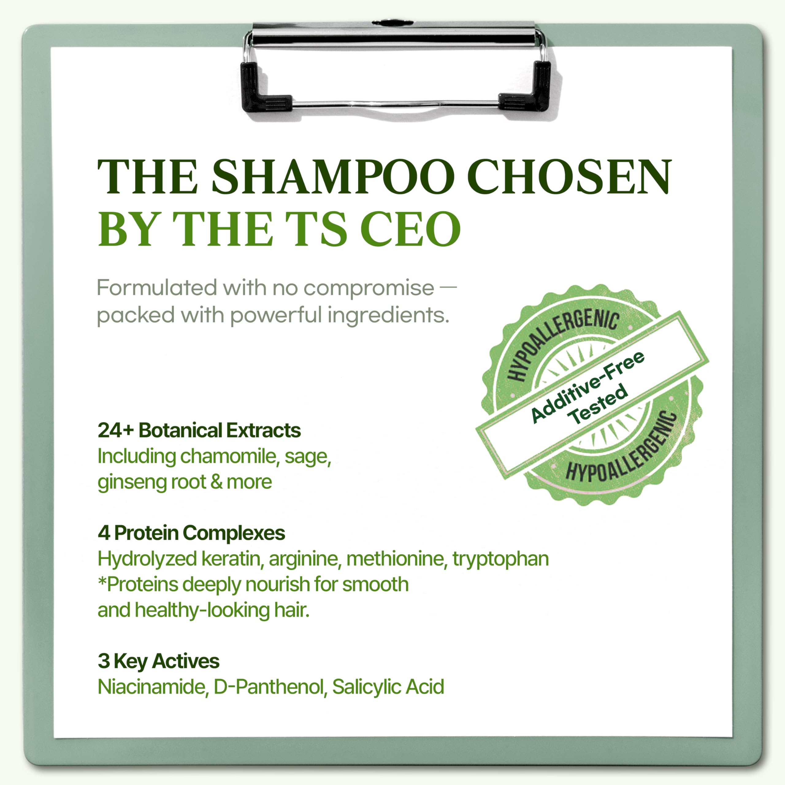 TS SHAMPOO TS Natural All New Shampoo – Sulfate-Free Korean Shampoo for Sensitive Scalp with Salicylic Acid (16.9 oz) | Dandruff & Itchy Scalp Relief
