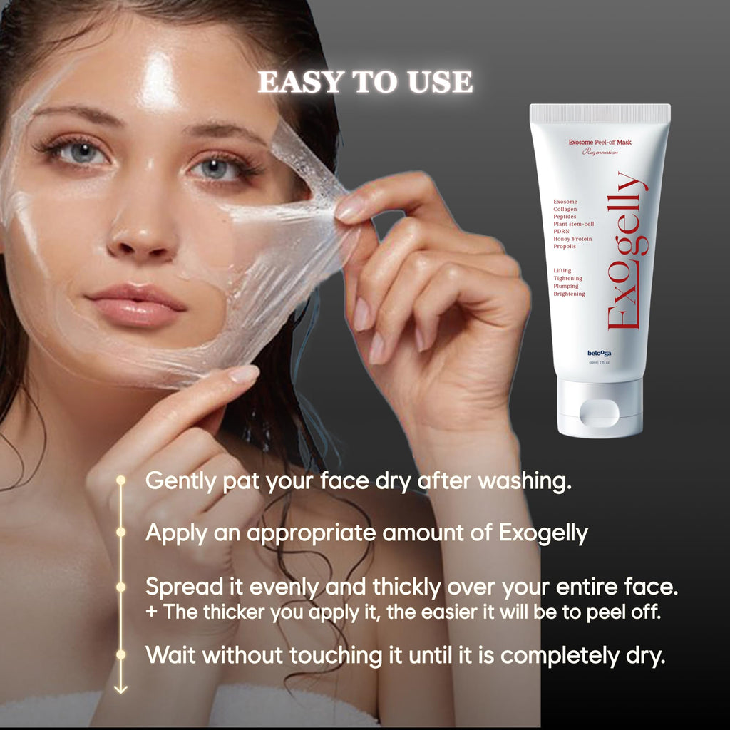 TSJ Bio Exosome Exogelly Peel-Off Mask – 2.1 fl oz with 4.8B Exosomes, PDRN & Exium HR