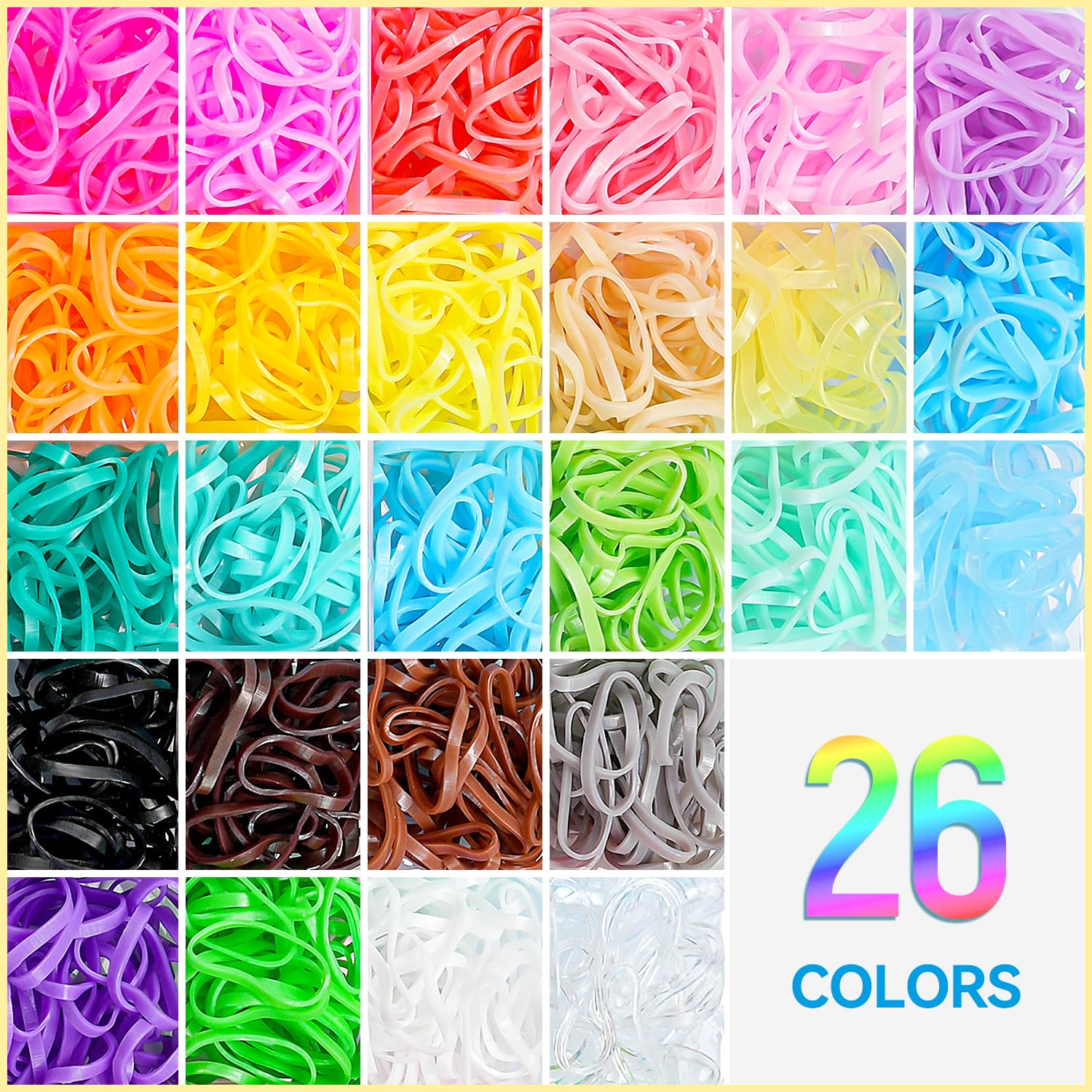 TsMADDTs Elastic Hair Ties for Kids – 26 Colors, Clips & Styling Tools Kit | 1300+ Pieces