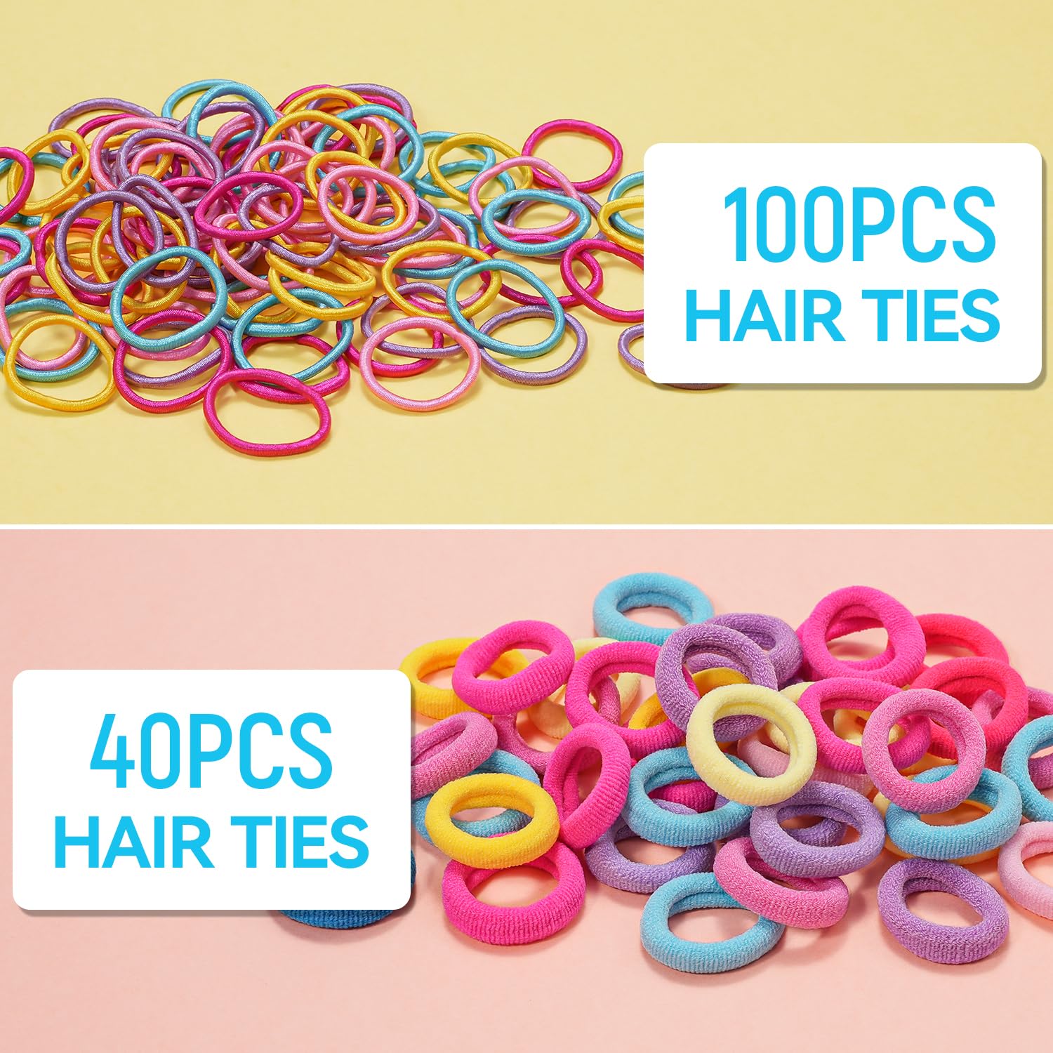 TsMADDTs Elastic Hair Ties for Kids – 26 Colors, Clips & Styling Tools Kit | 1300+ Pieces