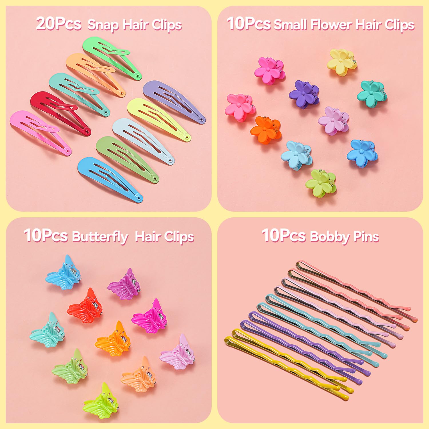 TsMADDTs Elastic Hair Ties for Kids – 26 Colors, Clips & Styling Tools Kit | 1300+ Pieces