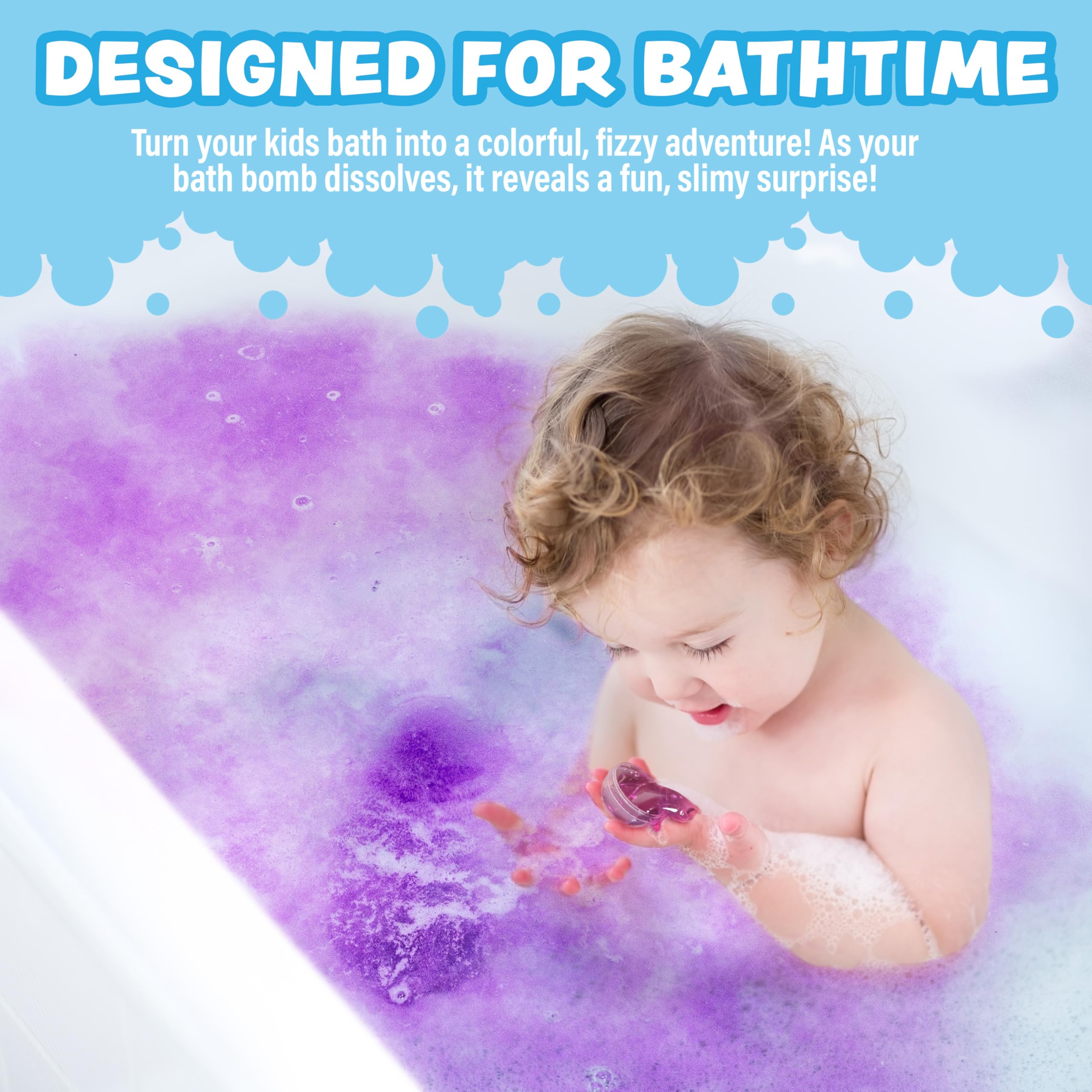 Tub Works Super Goo Bath Slime Bombs (6-Pack) – Surprise Inside, Nontoxic Kids Bath Toys
