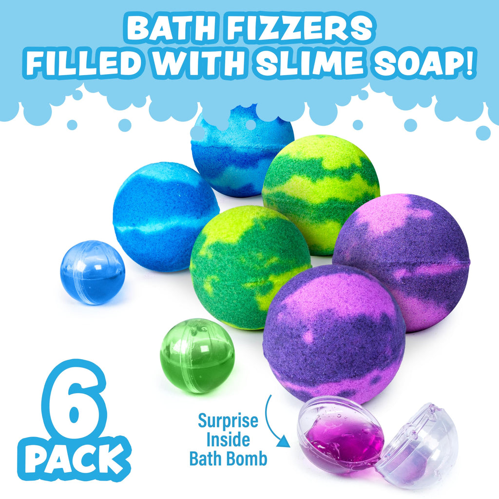 Tub Works Super Goo Bath Slime Bombs (6-Pack) – Surprise Inside, Nontoxic Kids Bath Toys