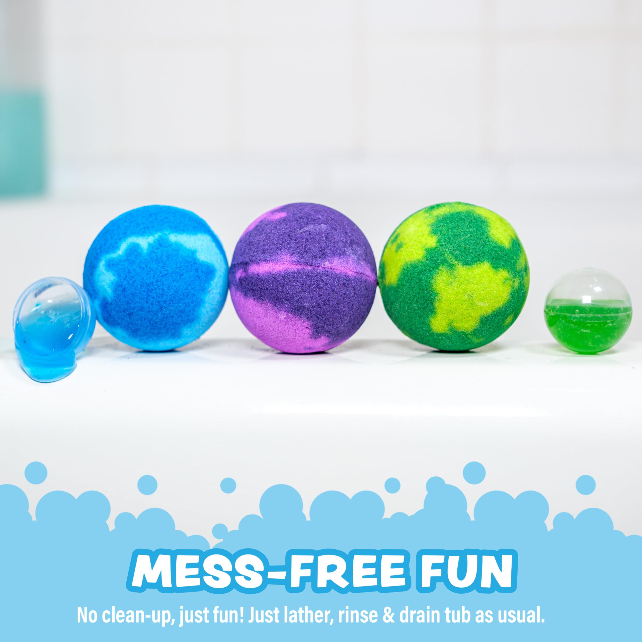 Tub Works Super Goo Bath Slime Bombs (6-Pack) – Surprise Inside, Nontoxic Kids Bath Toys