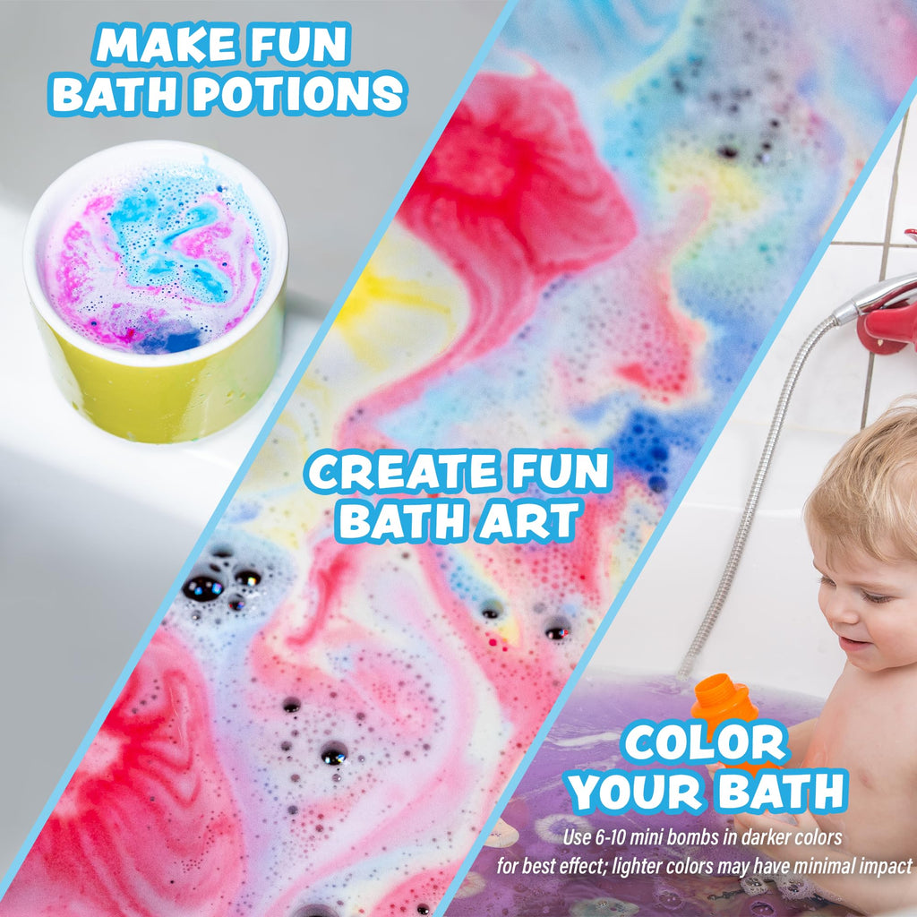 Tub Works Lil' Bursts Mini Bath Bombs for Kids – 90 Count, Gumdrop, Non-Toxic Foam & Color