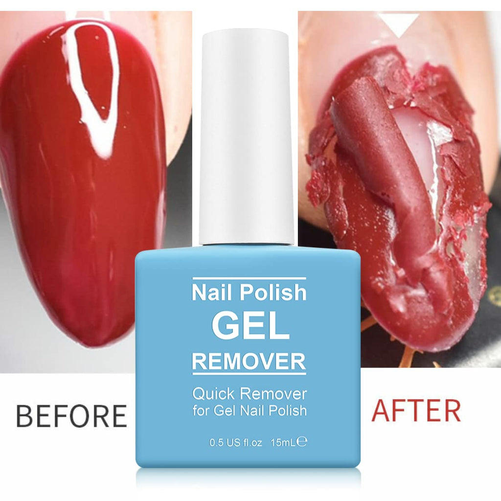 Tudiqe 2 Pack Gel Nail Polish Remover – Quick 2-5 Min Soak-Off (No Foil) Includes Cuticle Pusher & Scraper