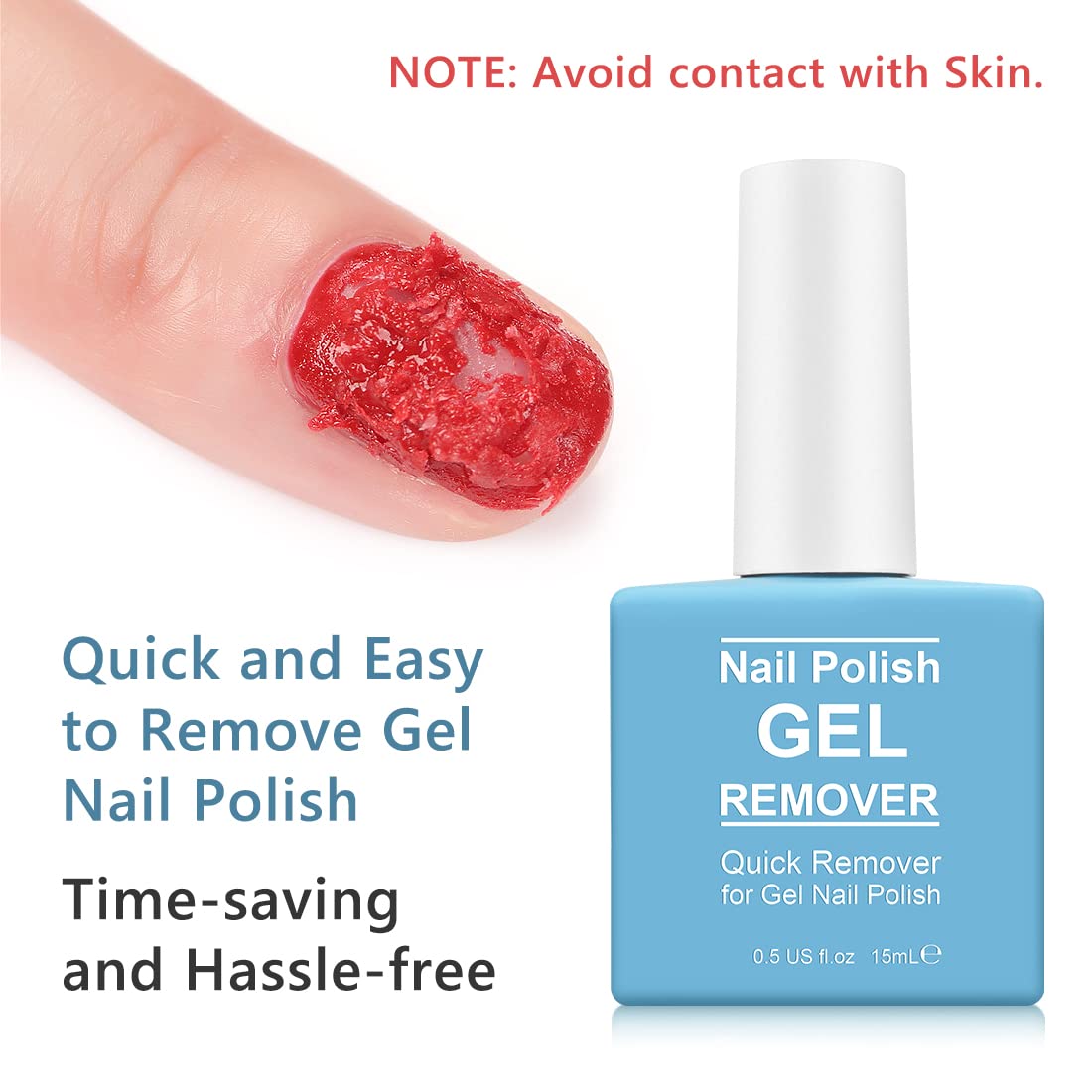 Tudiqe 2 Pack Gel Nail Polish Remover – Quick 2-5 Min Soak-Off (No Foil) Includes Cuticle Pusher & Scraper