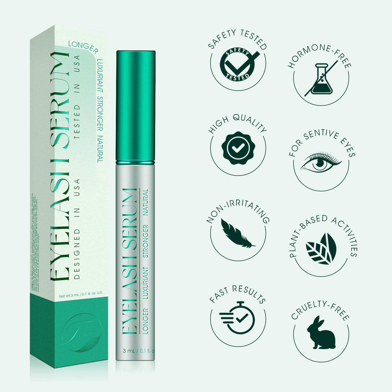 TUDPA Eyelash Growth Serum — Longer, Thicker Lashes Naturally | Vegan & Cruty-Free