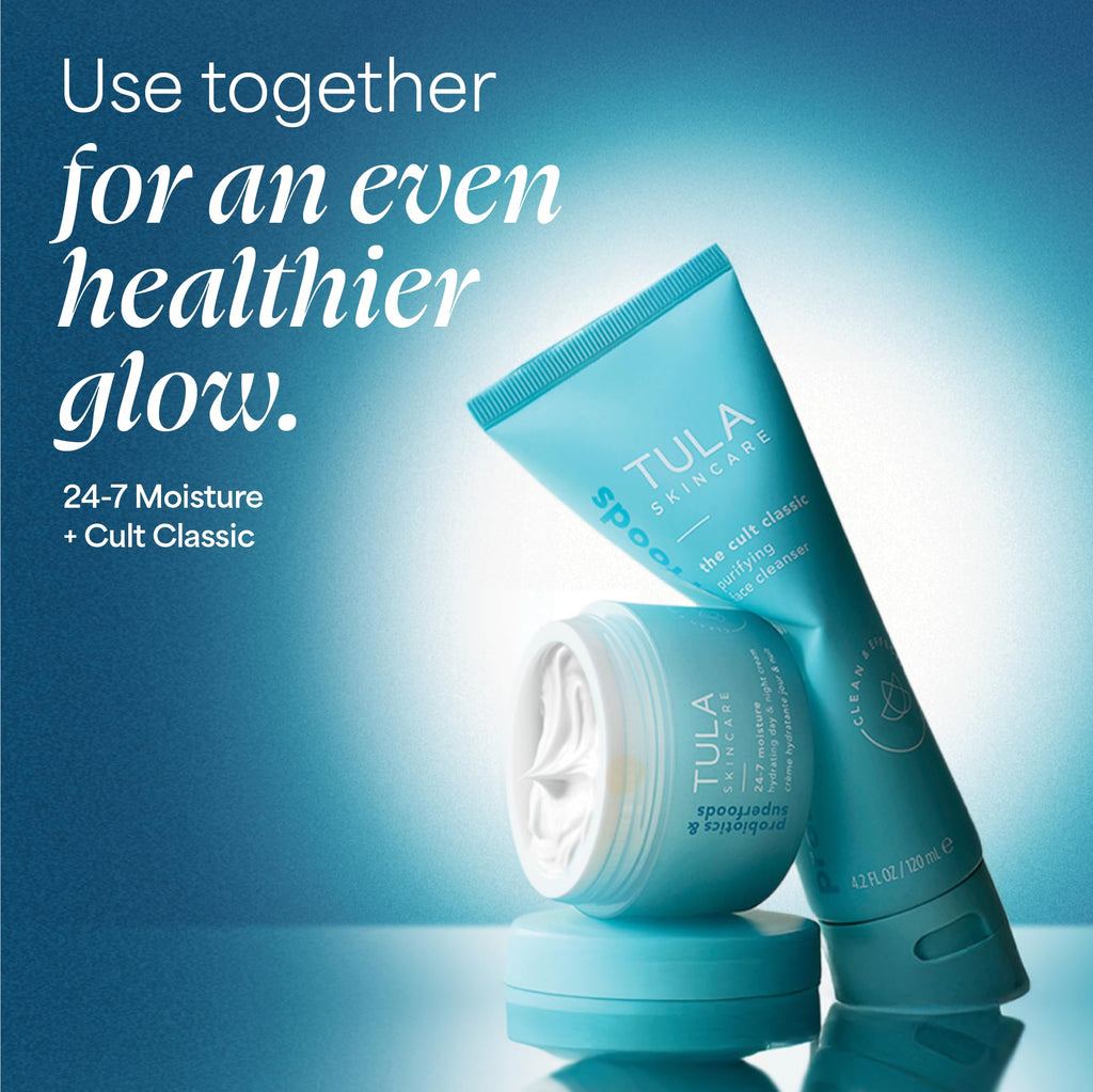 TULA Skin Care 24-7 Hydrating Day & Night Cream – Probiotic Moisturizer with Watermelon & Blueberry Extracts | 1.5 oz