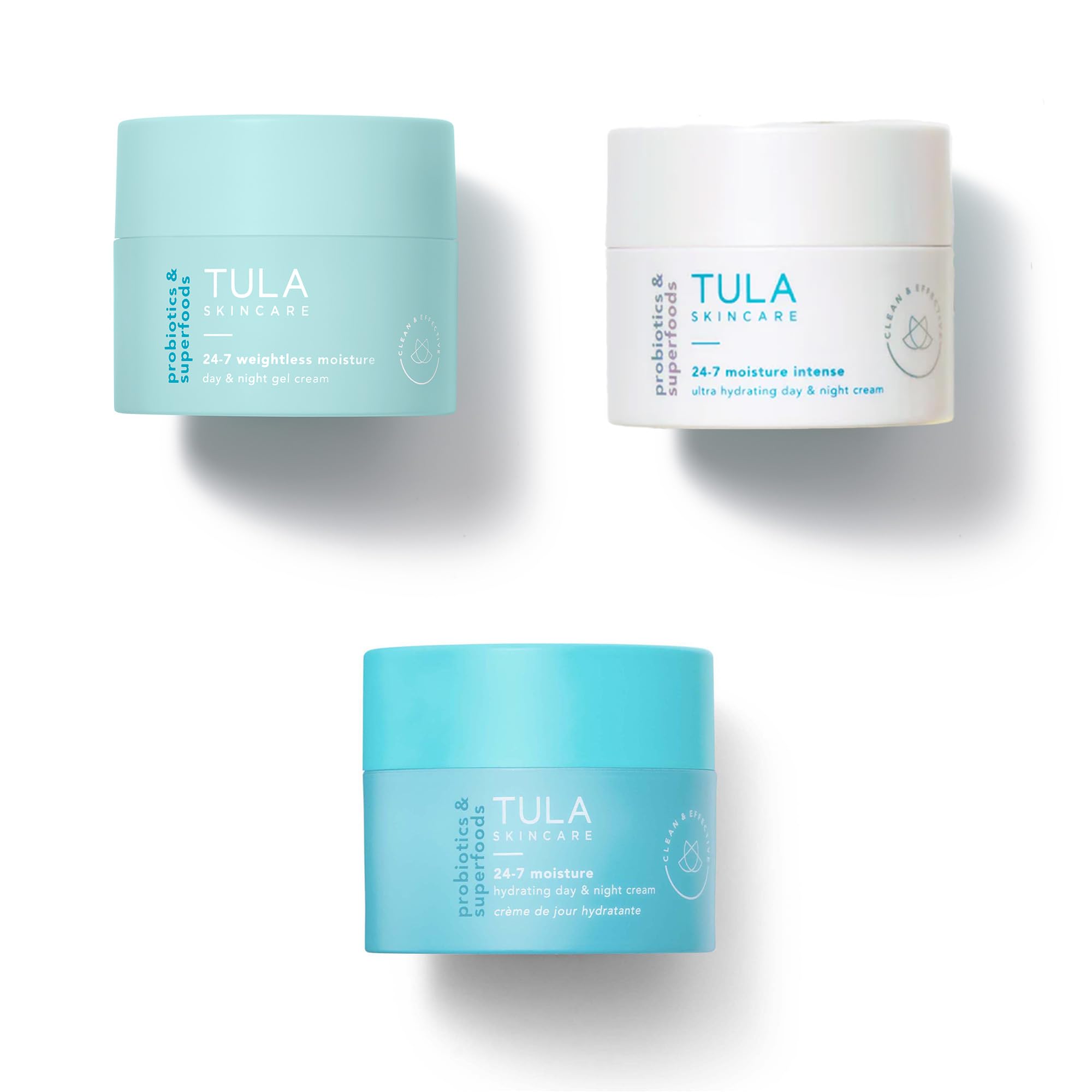 TULA 24-7 Moisture Minis: Hydrating Day & Night Cream Trio | Travel Set
