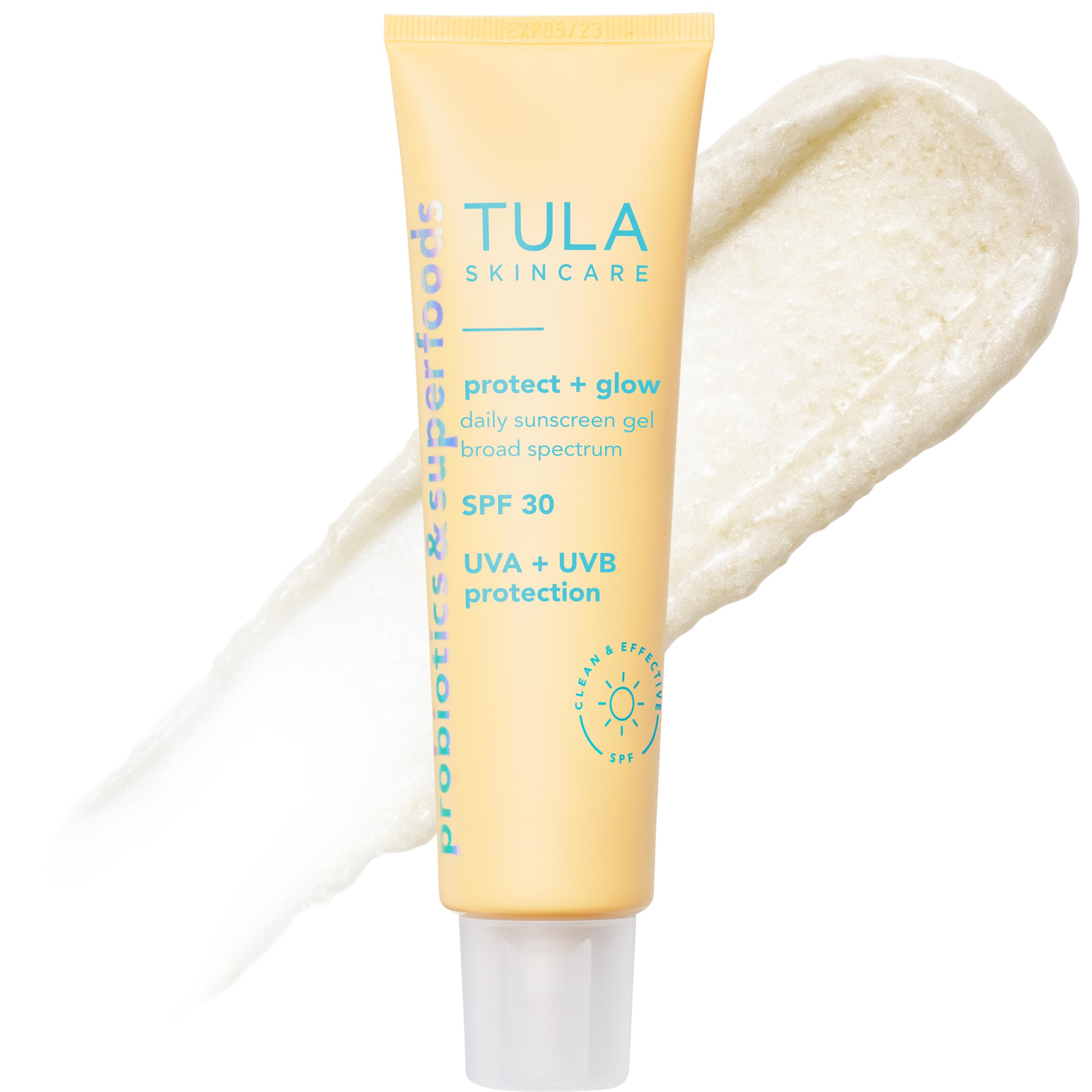 TULA Protect + Glow Daily Sunscreen Gel SPF 30 – Non-Greasy, Reef-Safe, Supersize 3.38 oz