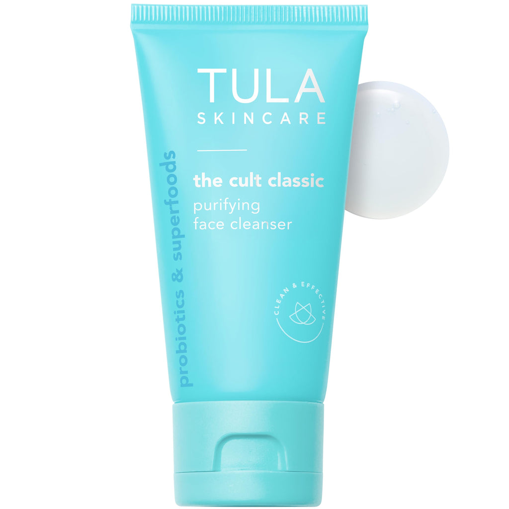 TULA Cult Classic Purifying Face Cleanser Travel-Size | Gentle Probiotic Cleanser 1.67 oz