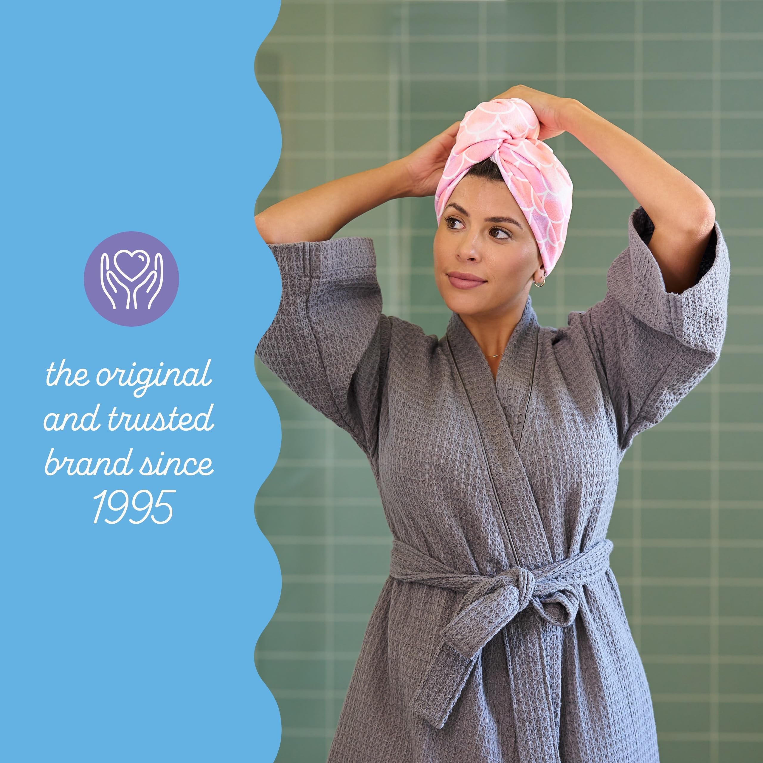 Turbie Twist 2-Pack Mermaid Microfiber Hair Towel Wrap – Fast Dry, Travel-Ready
