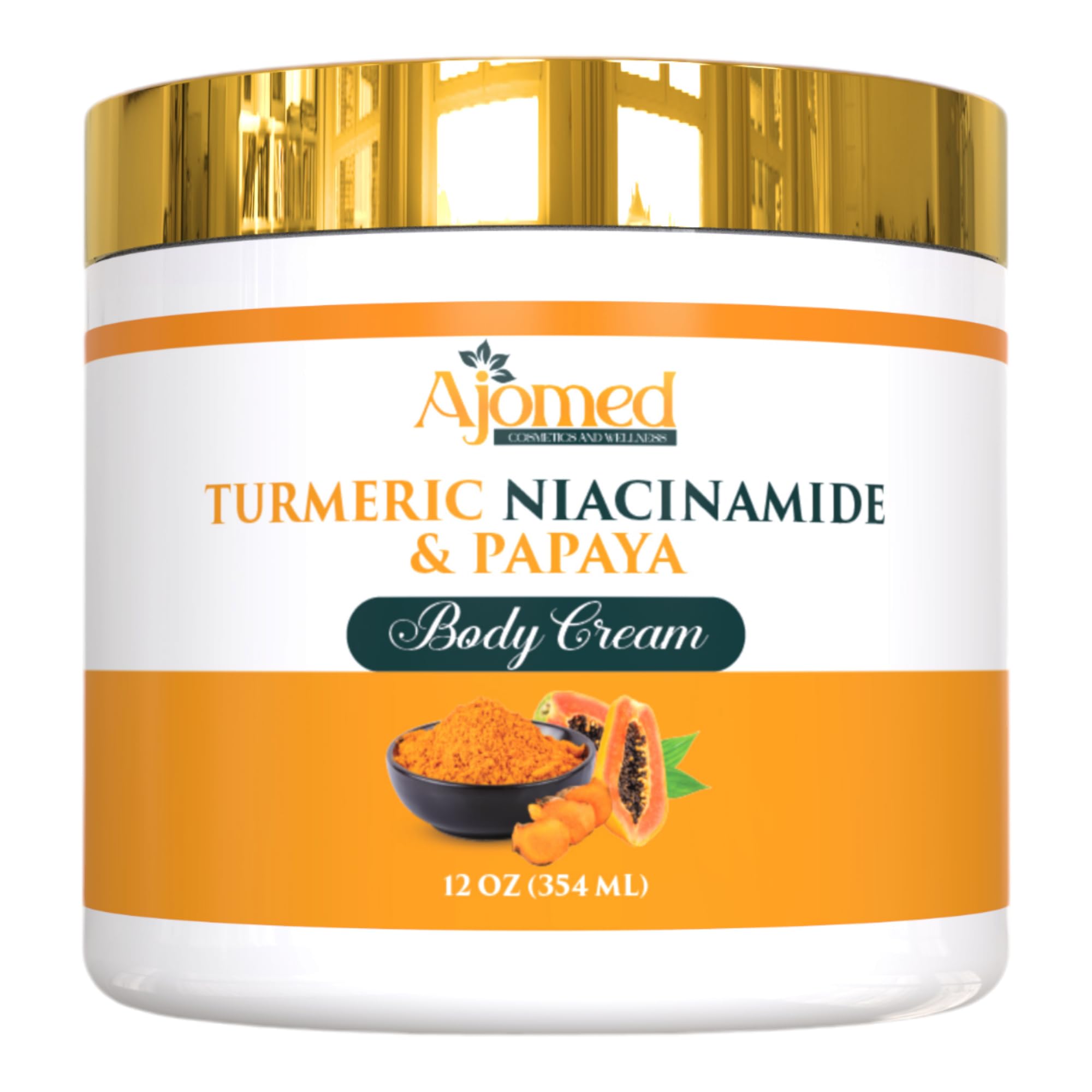 Turmeric Body Cream – Handmade Niacinamide Papaya Turmeric Moisturizer for All Skin Types | 8 oz