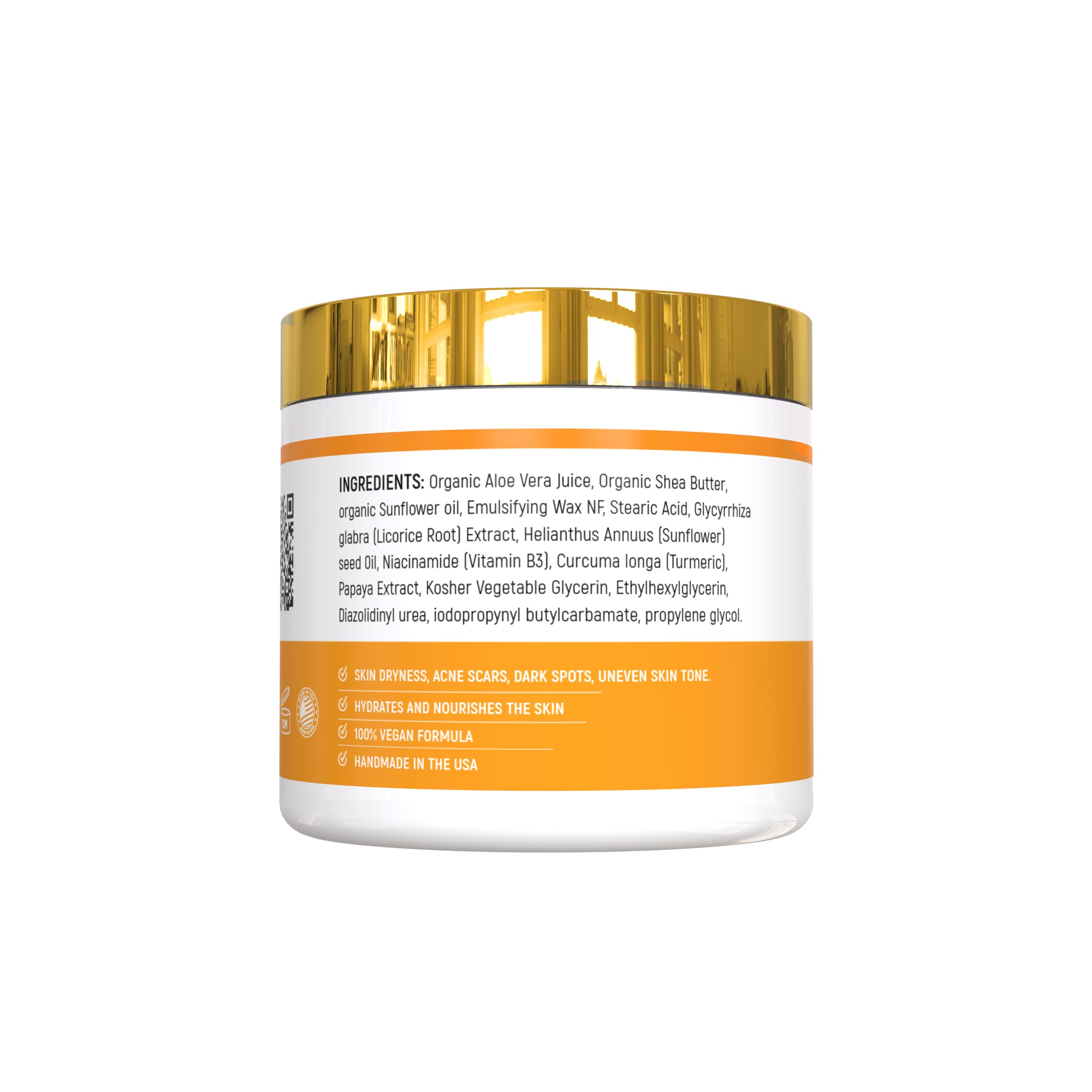 Turmeric Body Cream – Handmade Niacinamide Papaya Turmeric Moisturizer for All Skin Types | 8 oz