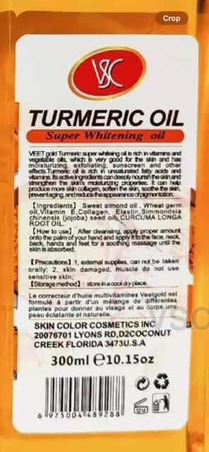 Turmeric Oil Super Whitening Face & Body Moisturizer – Nourishing Anti-Aging Skincare 300ML