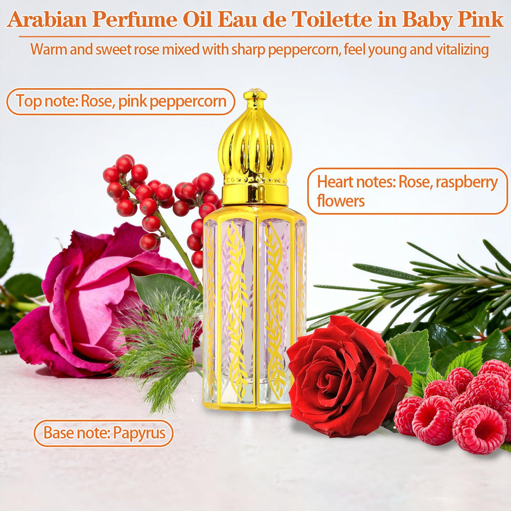 Tuteshow 3-Pack Arabian Perfume for Women – Oil Roll-On Set (0.4 fl oz each)